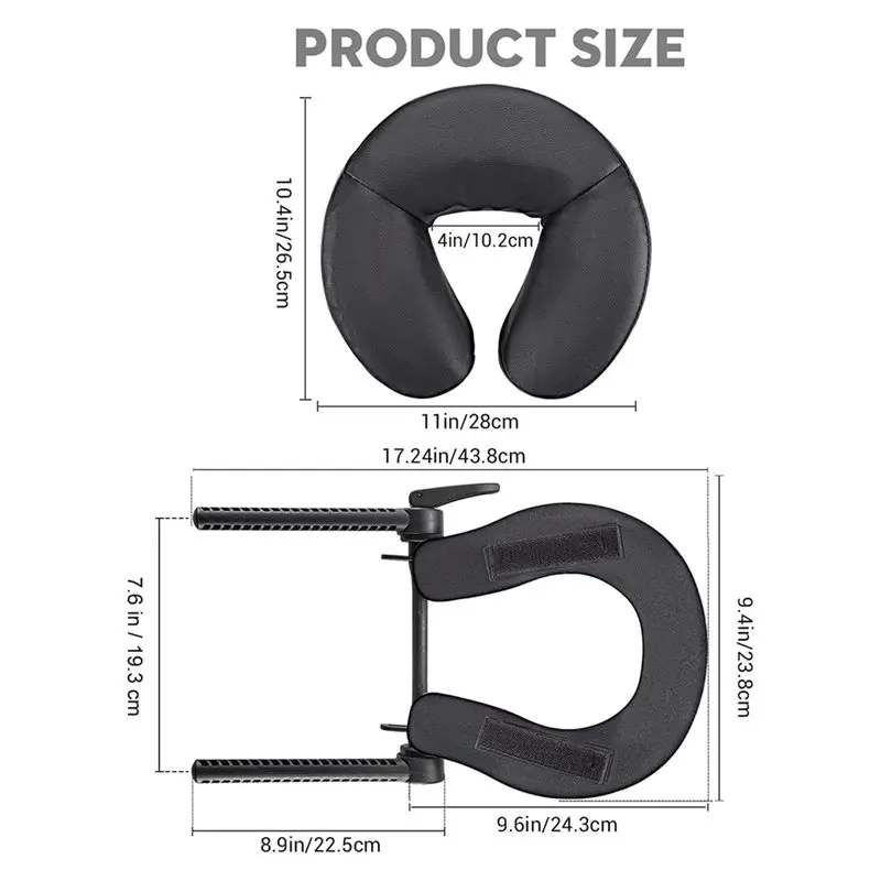 AT69 - وسادة مهد الوجه لطاولة التدليك وكرسي تدليك قابل للتعديل وسرير سبا ومسند الرأس ووسادة الوجه تدعم عالمية #6