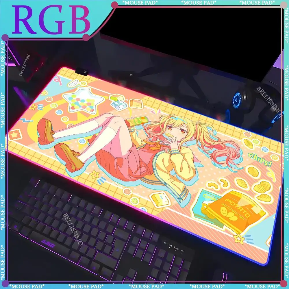 XXL Gaming Mousepad P-Project Sekai Birthday Card Mouse pad Anime PJSK Deskmat RGB Cabinet Extended Mousemat Large Keyboard Mat