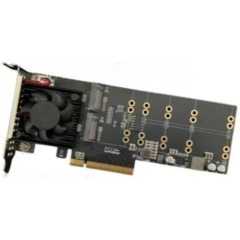 Non Detachable 4-pack M.2 PCIe Expansion Card - PLX8747 Chip