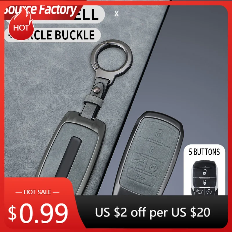 

Car Stickers Car Zinc Alloy Key Case Holder Chain For Dodge RAM 1500 2500 3500 4500 5500 Pickup Auto Styling Smart Remote C