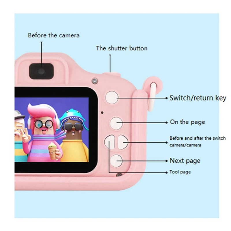 Kids Camera Digital Camera For Kids Toy Children Photo Video Camera With 32GB SD Card For Girls And Boy