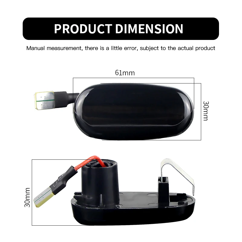 2×for Fiat Bravo 2 198 for Alfa Romeo MiTo 955 GT 147 937 - Car LED Side Marker Light Flowing Turn Signal Indicator Lamp Blinker view 2