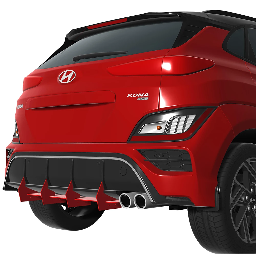 

Fit Hyundai Kona N Line 2021 2022 2023 Year Rear Diffuser Bumper Lips Spoiler Splitter Body Kit Accessories