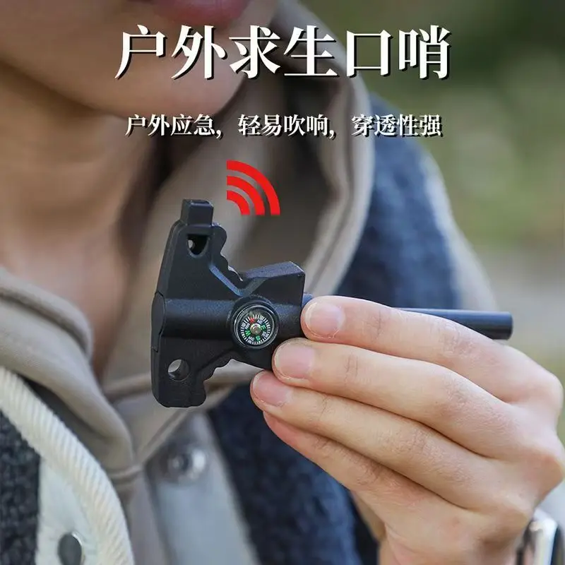 Outdoor Camping Wild Survival Multi-functional All-in-one Butterfly-shaped Fire Stick with Compass and Whistle