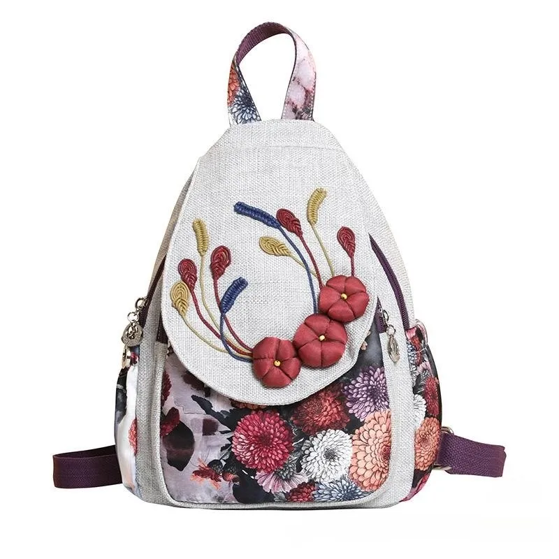 Mochila De Viaje de estilo étnico, Bolso multiusos, bolso de un solo hombro, bolso de tela para mujer, bolso de lona para mujer