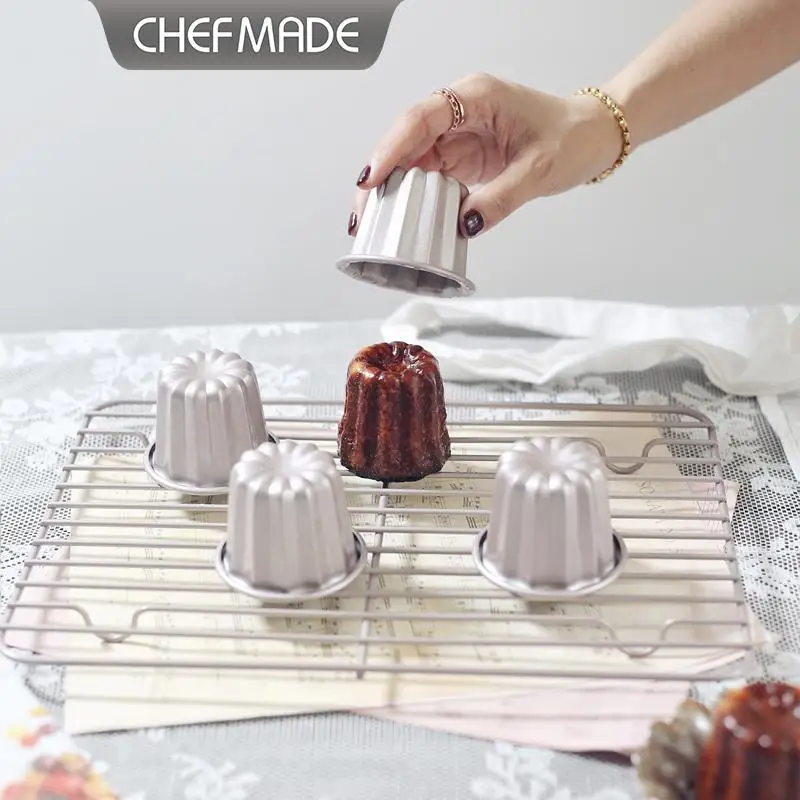 CHEFMADE Canelé Mold Non-stick Single Baking Mould Oven Safe Home Dessert Bread Bakery Tray