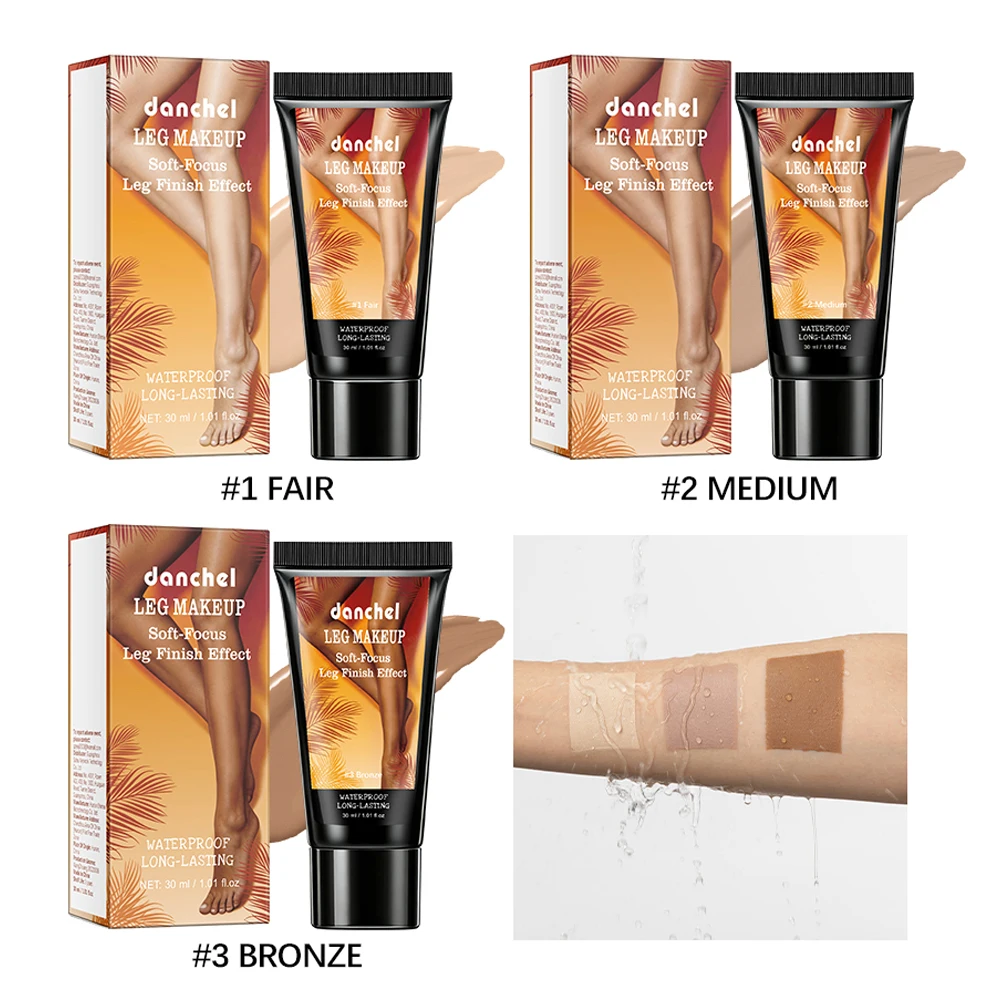 Bein-Make-up 30ml Mittlerer Airbrush-Effekt Körper-Foundation Wasserfest Schweißresistent Abdeckung von Narben Krampfadern Tätowierungen Gleichmäßige Hautfarbe
