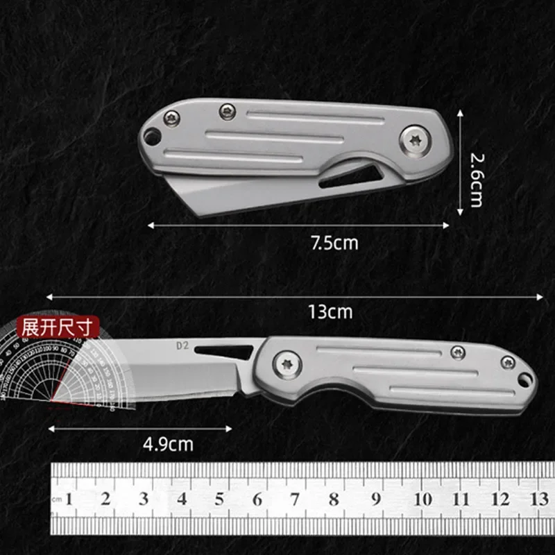 NEW EDC Stainless Steel Folding Blade Sharp Fruit Knife Portable Keychain Travel Outdoor Portable Self-defense Mini Knife