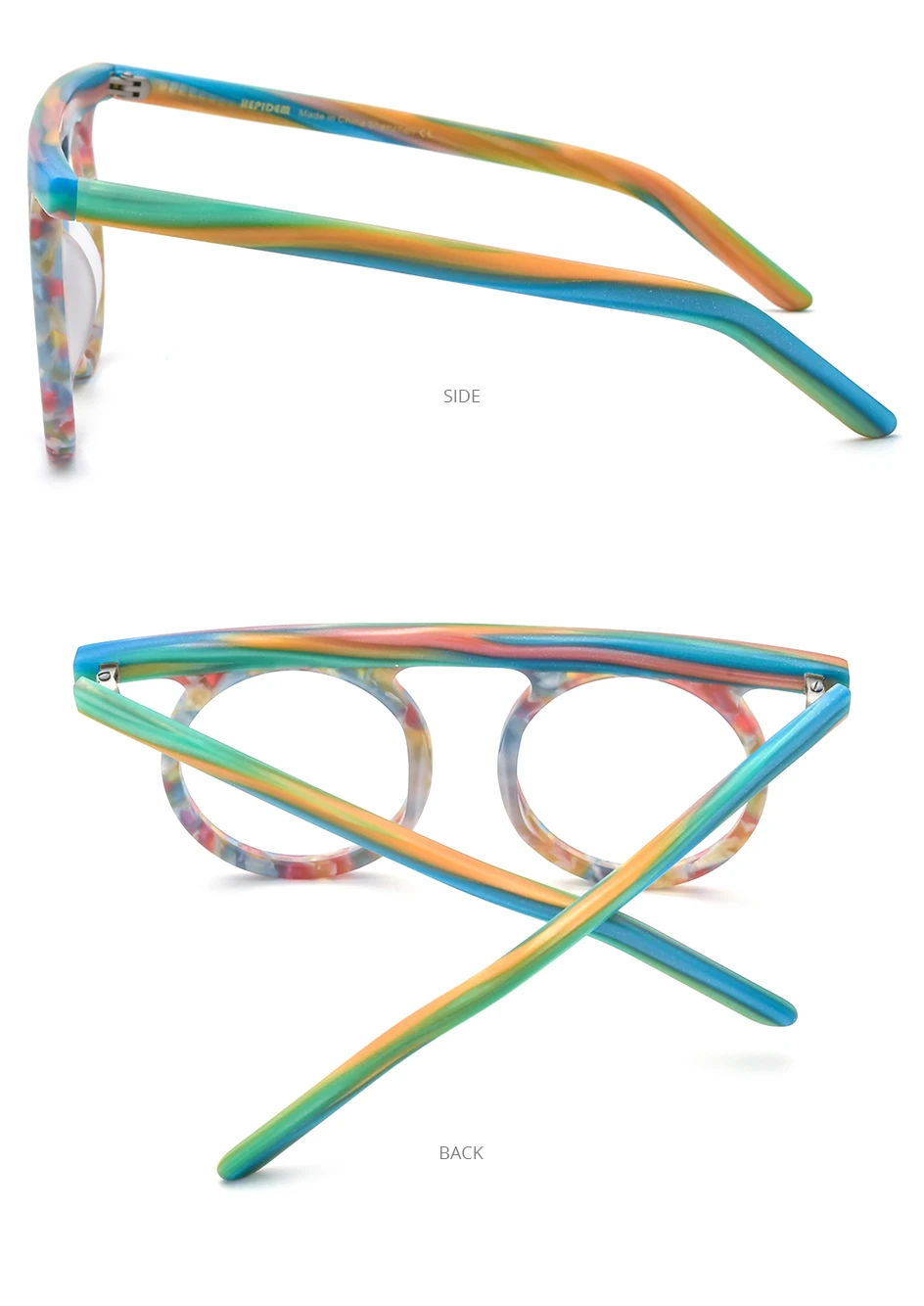 HEPIDEM Acetat Brille Rahmen Männer neue Retro runde quadratische Rhomboid Brille Frauen Nerd Vintage Brillen Brille – Detail 31