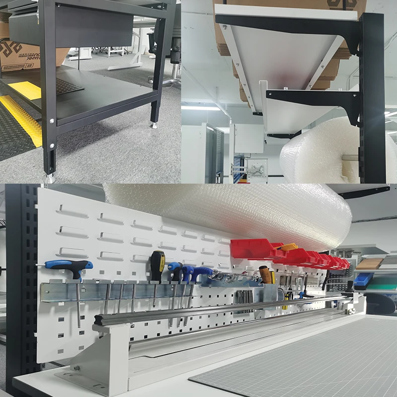 cold-rolled steel packaging station workbench, ergonomically designed assembly and packaging workbench