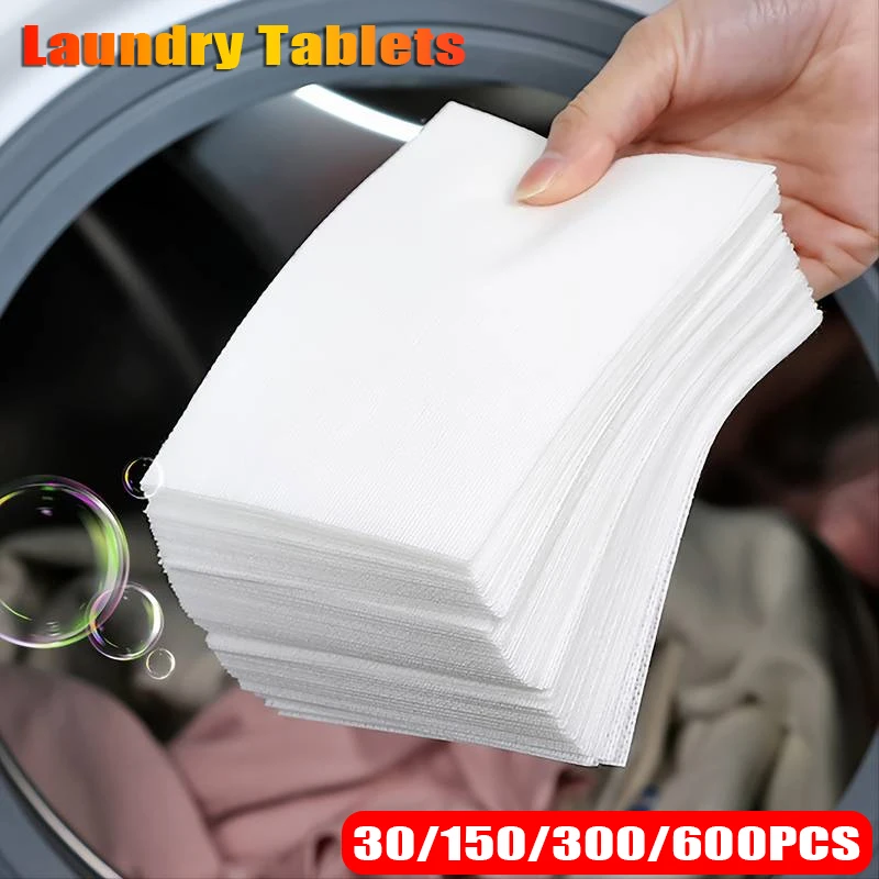 30/150/300/600PCS Laundry Tablets Laundry Paper Anti-Staining Clothes Sheets Anti-String Mixing Color Absorption Washing Powder