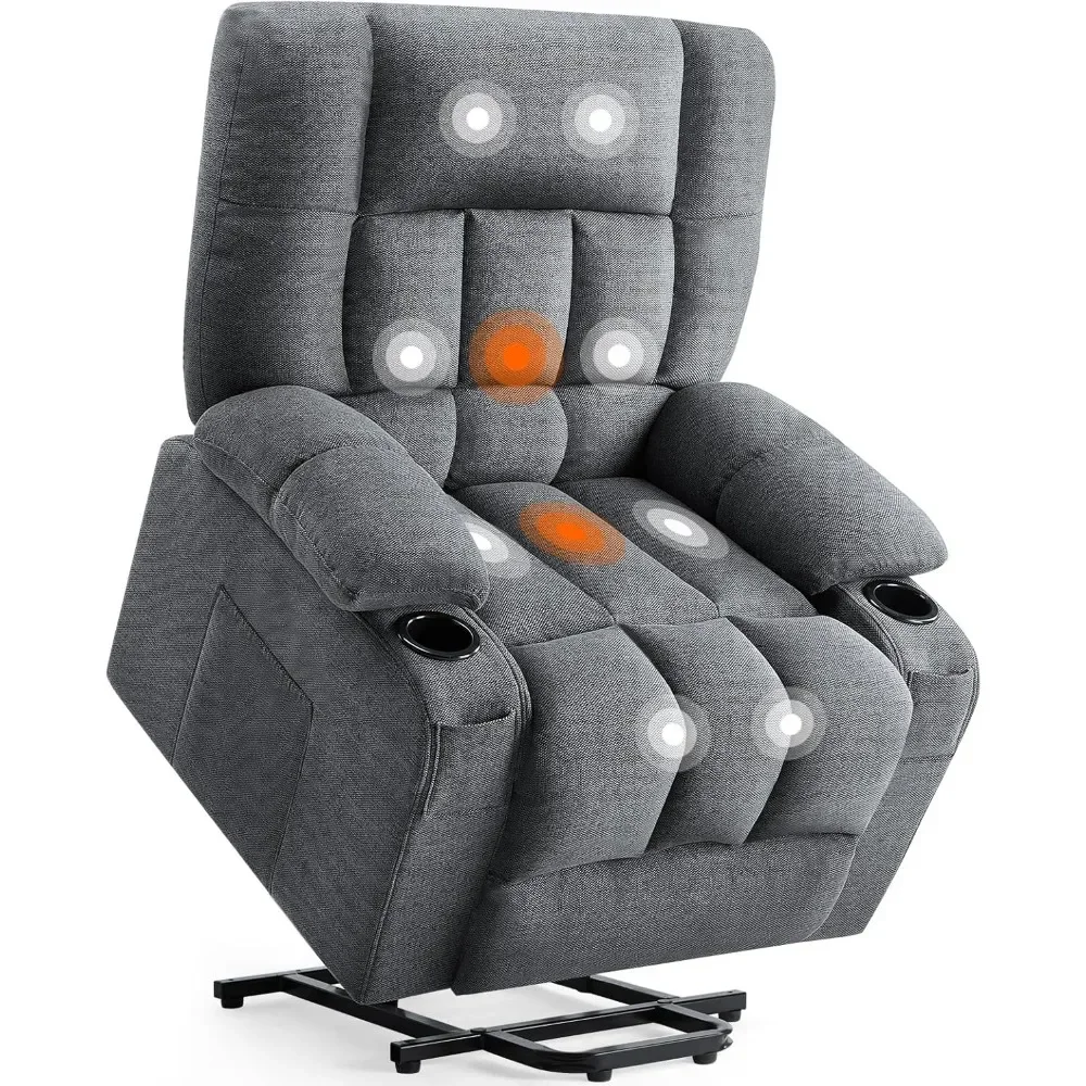 Recliner Chair with Vibrating Massage and Heating, Home Theater Seating with Lumbar Support, Adjustable Electric Power Lift