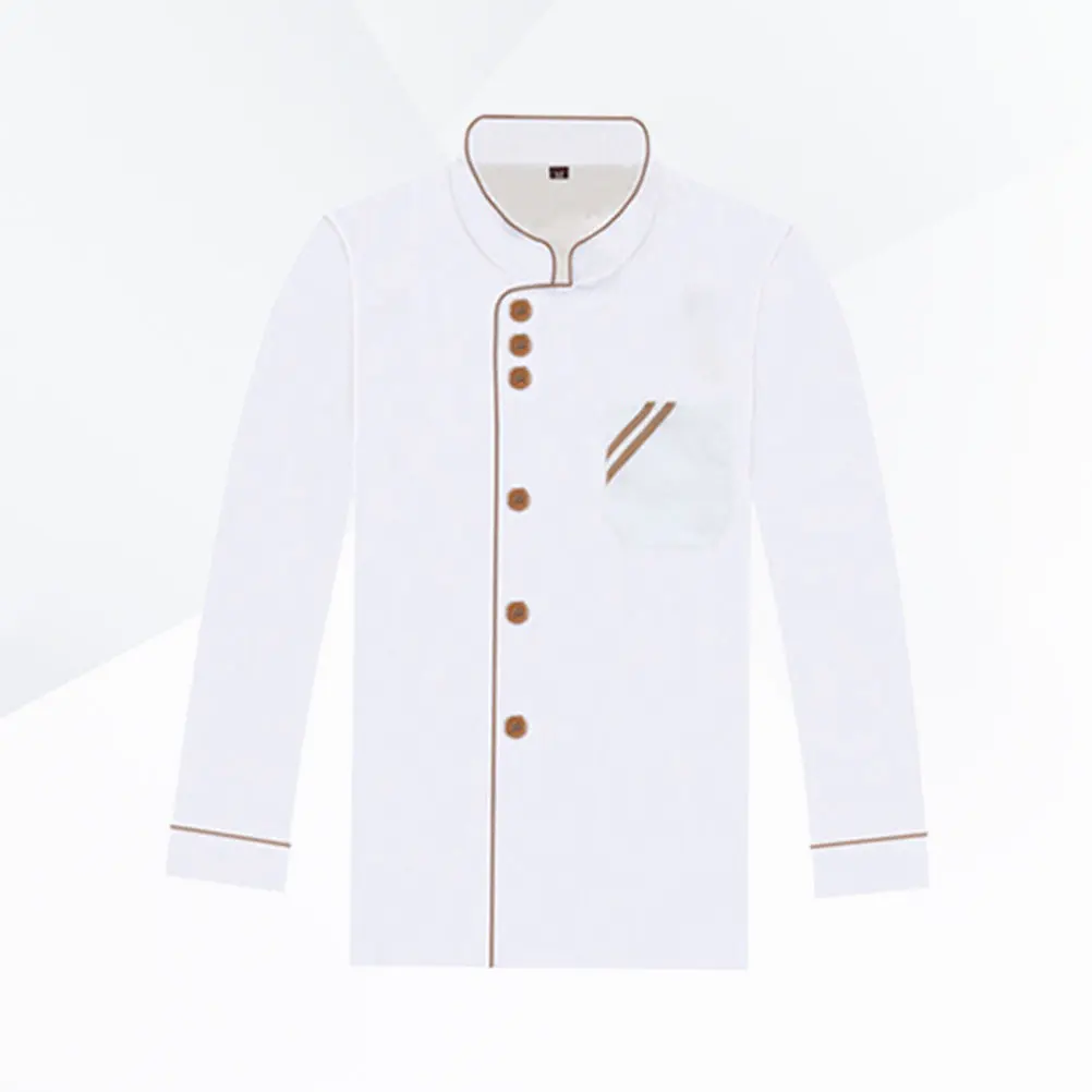Long Sleeve Unisex Chef Jacket White Coffee Purple Size Xl Breathable Oil Proof Catering Shirt for Bakery Restaurant Hotel Chef