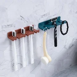 1Pcs Toothbrush Storage Rack ABS Toothbrush Holder Free Punching Wall Mount Hanging Hook For Bathroom Toilet Bedroom Storage