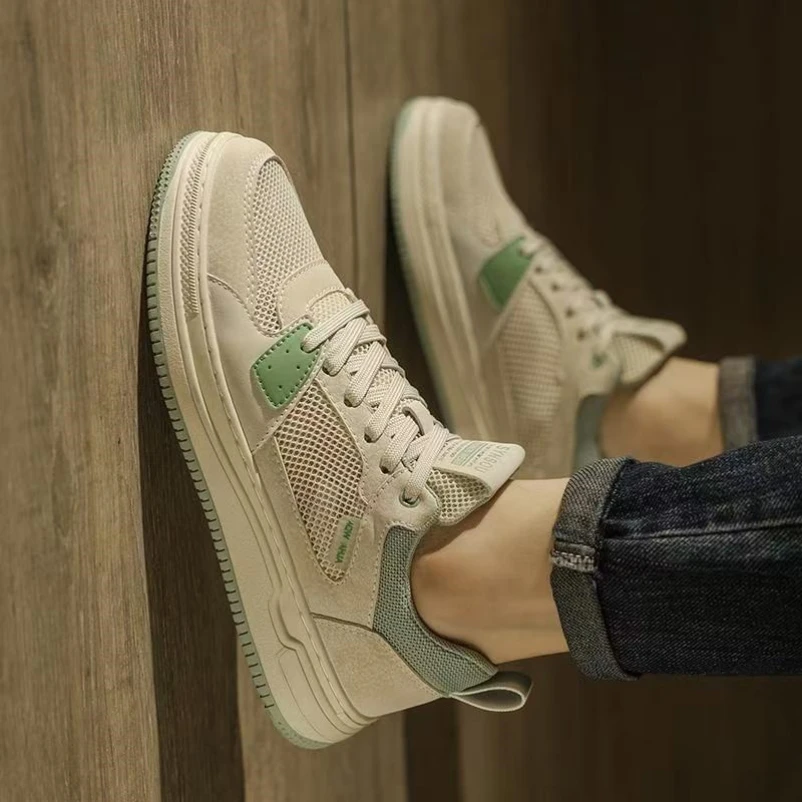 Men's Summer Breathable Anti-Odor Hollow Thin Mesh Sports Casual Shoes Soft Bottom Anti-Slip Trendy Low Top Flat Heel Rubber