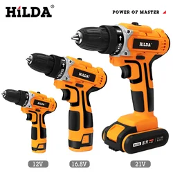 HiLDA  electric screwdriver rechargeable lithium battery electric hand drill impact drill 12 v