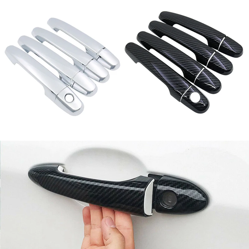 For Toyota Vios Yaris XP40 XP90 XP150 Belta 2002~2017 Chrome/Carbon Car Door Handle Cover Accessories Auto Styling