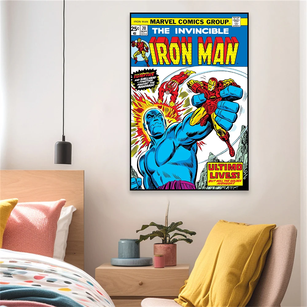 دارديفيل الرجل دون الخوف الكتاب الهزلي ملصق مذهلة الرجل العنكبوت هالك الكرتون فيلم الفن قماش اللوحة خارقة جدار الفن