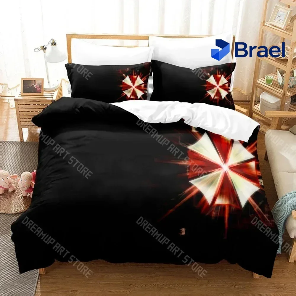 Exquisite 3D Print Red Umbrella Bedding Set Duvet Cover Bedroom Comforter Covers Single Twin King Size Quilt Cover Home Textile