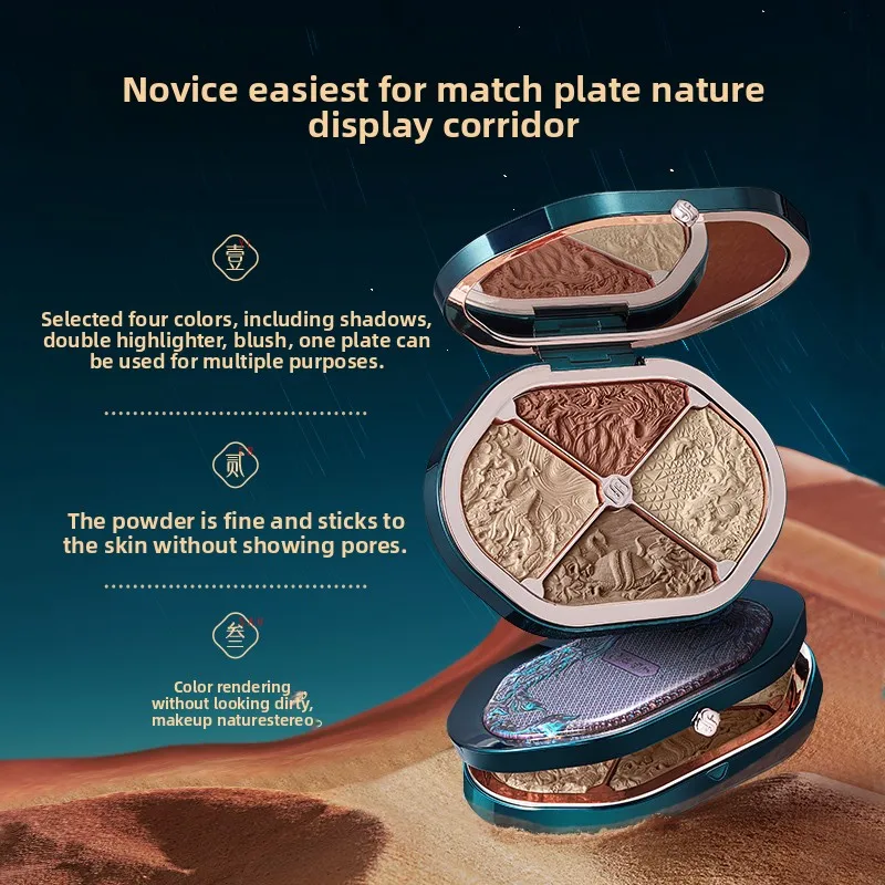 FLORASIS Face Shimmer Contour Palette Nasal Refines Face Bronzer Brightens Powder Blusher Highlights Concealer Makeup Bronzers