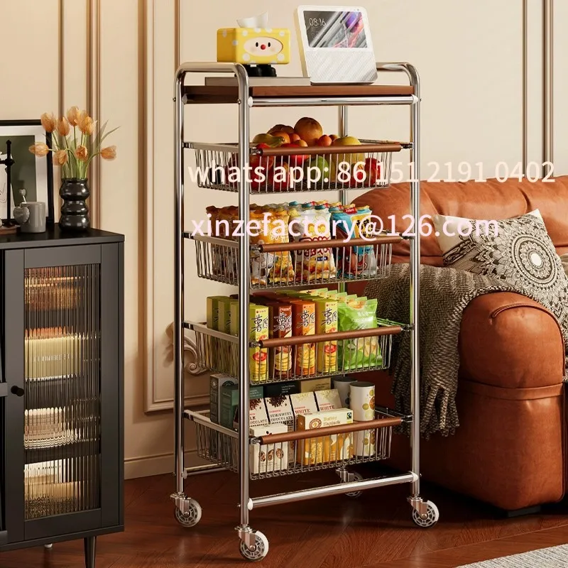 

Customizable multi-function mobile storage trolley sundries sorting rack