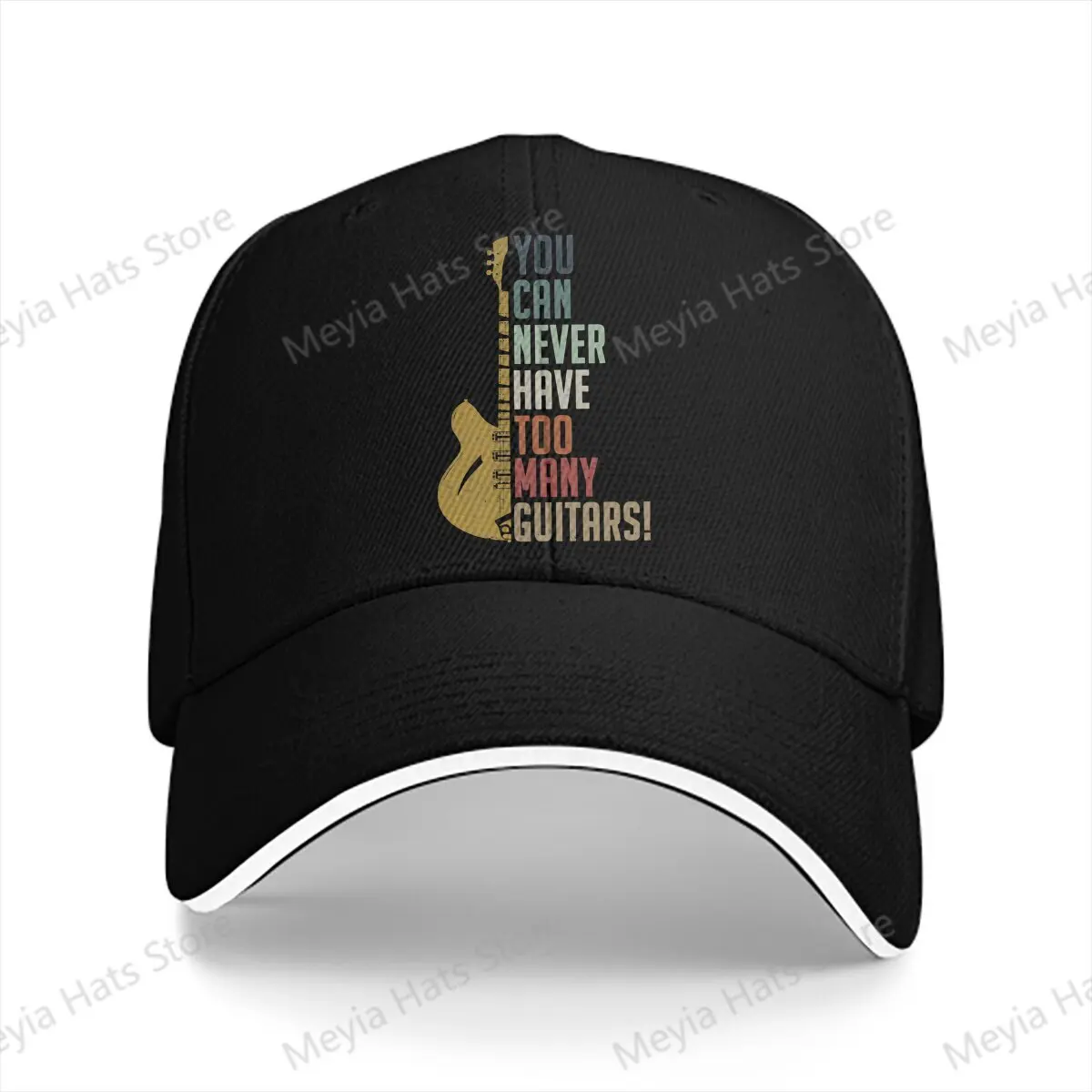 

You Can Never Have Too Many Guitars Colorful Guitar Baseball Cap Men Hats Women Visor Sunprotection Snapback Caps