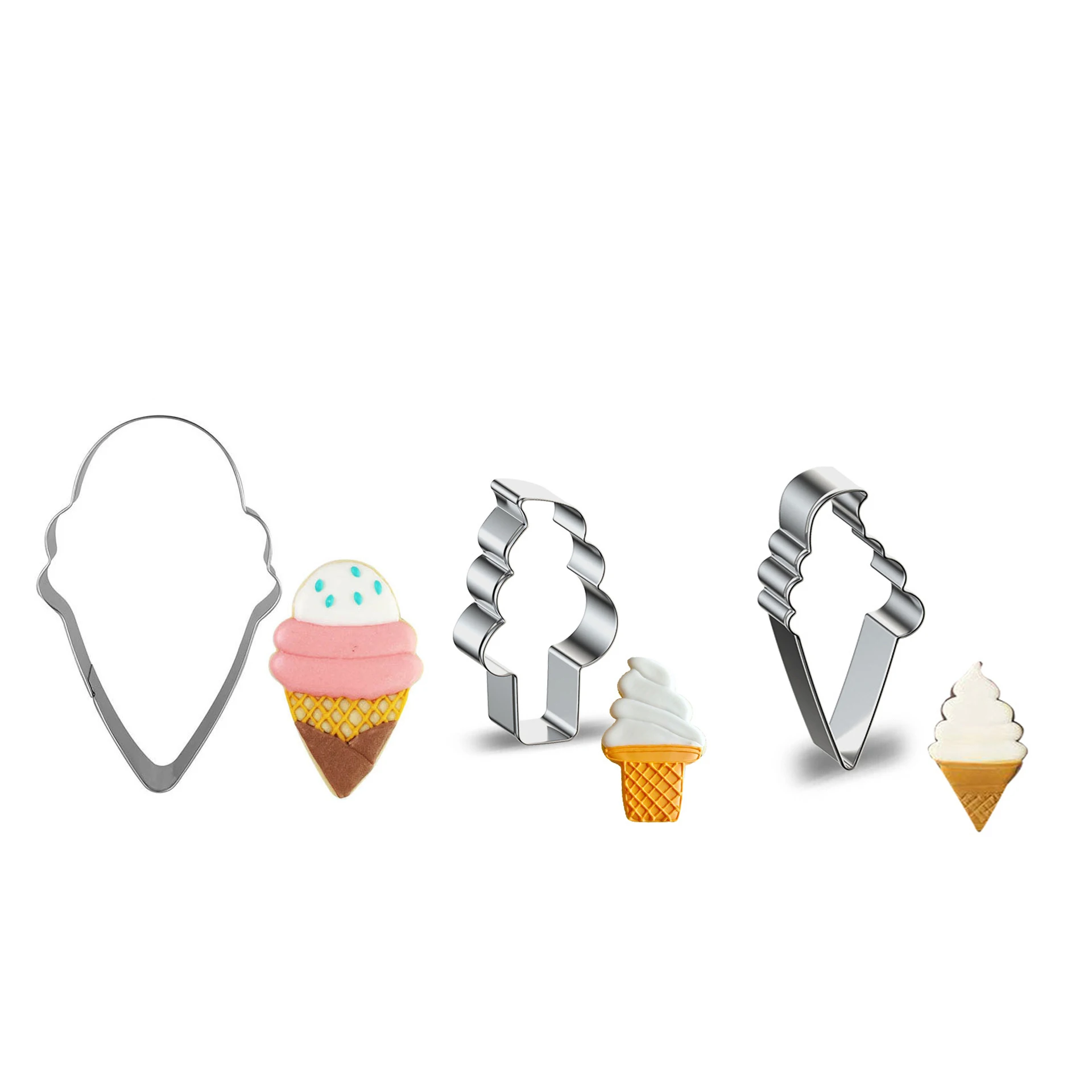 Ice Cream Cookie Cutter Stainless Steel Biscuit Knife Baking Fruit Kitchen Tools Mold Embossing Printing