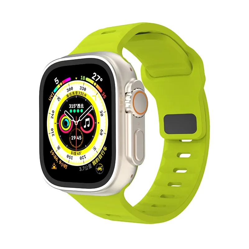 Horlogebandjes Geschikt Voor Apple Iwatch 123456789 Generatie Ultra King Kong Fang Sport Silicon Tape.