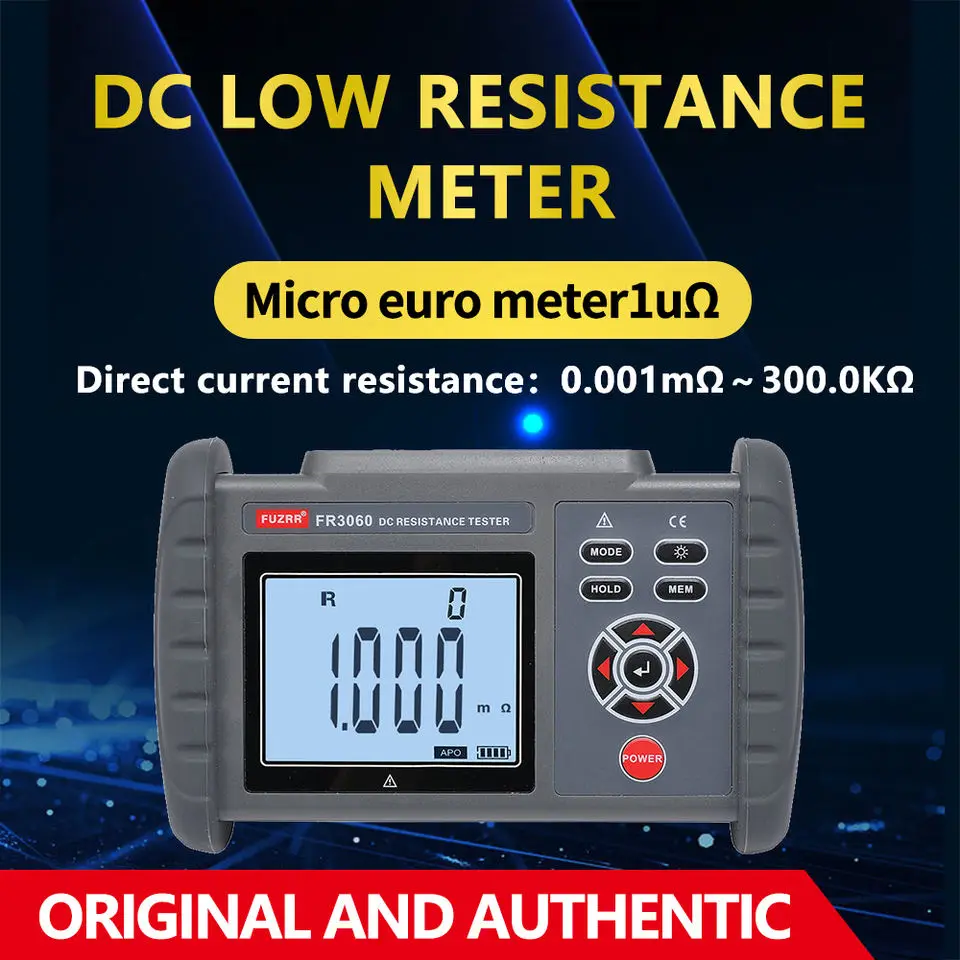 FR3060A High Precision Microhmmeter DC Grounding Low Resistance Tester Portable Four-Wire Transformer Winding Impedance Meter