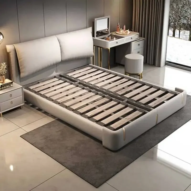 Aesthetic Queen Kids Double Bed Modern High End Headboard Twin Double Bed Girl Sleeping Cama Matrimonio Furniture For Bedroom