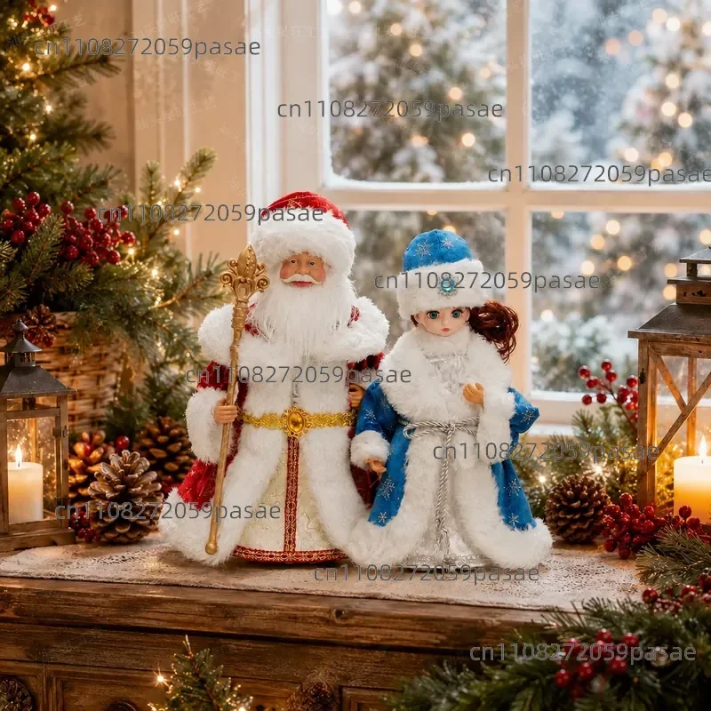 style Santa Claus and Snow Girl doll ornaments, Christmas home decoration holiday gifts