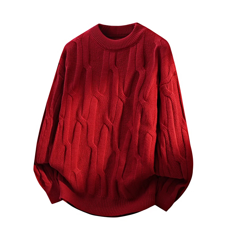 

Men's Round Neck Off Shoulder Knit Sweater for Autumn and Winter, Warm and Fashionable Trend Top Suitable for Daily Wear