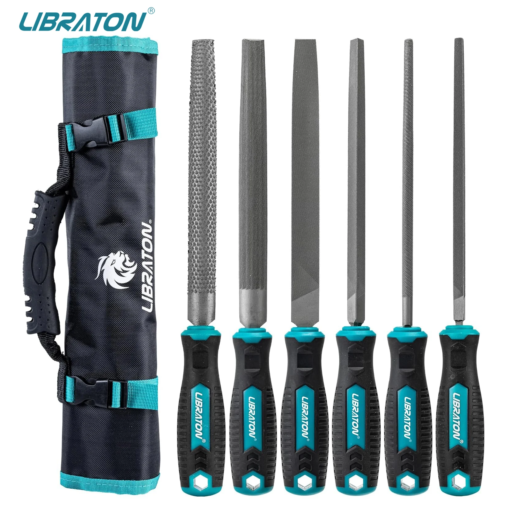 

Libraton 6PCS Metal File Set, Metal Files, Metal Files for Steel, 8" Files with Rubber Handle for Metalworking & Woodworking