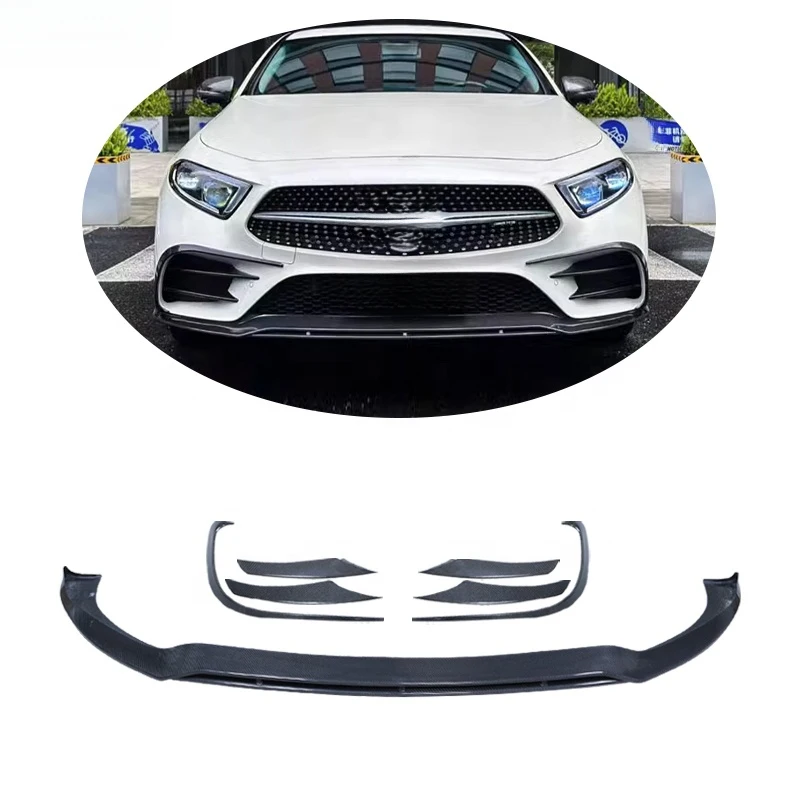 

Carbon Fiber Front Bumper Canard Spoiler Fin B Style Air Knife Car Exterior Accessories