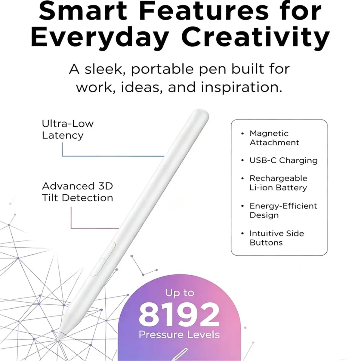Stylus Pen for Yoga 2 in 1 and Yoga 9 2 in 1, 8192 Levels, USB-C Charging, with Magnetic Pen