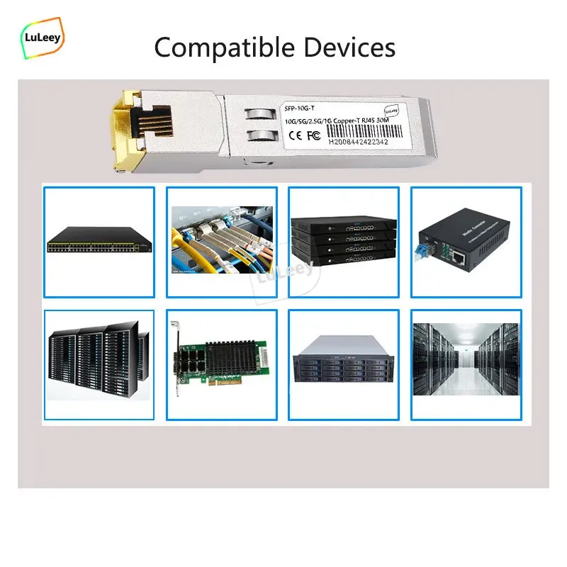 10G SFP + Tặng RJ45 Module Quang Chuyển Đổi DDM 10G 30M Thích Ứng 5G/2.5G/1.25G Tương Thích Ruijie Cisco Huawei H3C 10Gbase-T