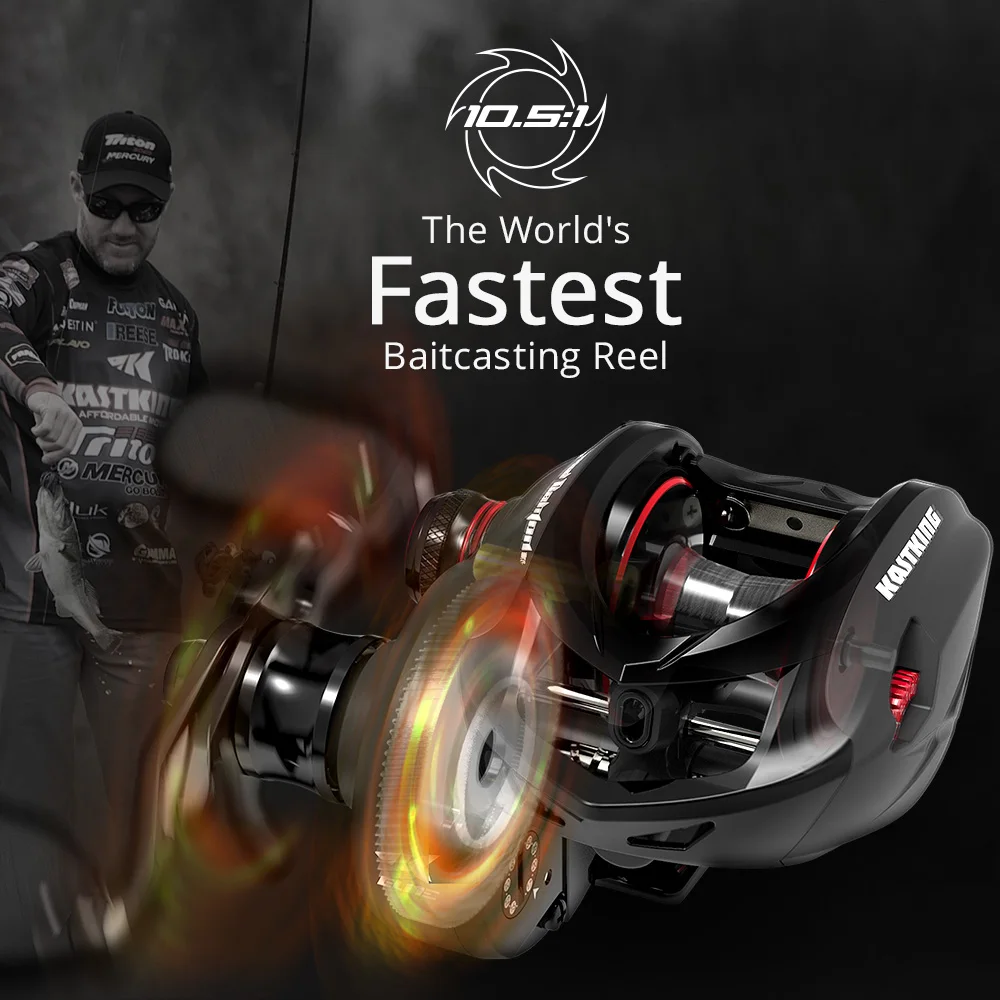 Imagem -05 - Velocidade Demon Elite Baitcasting Fishing Reel 10 Mais Rolamentos de Esferas 8.1kg Max Drag Carretéis de Fibra de Carbono 10.5:1 Gear Ratio Hot