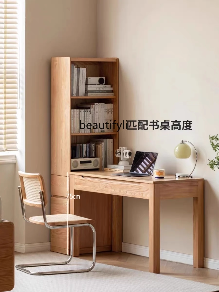 Solid Wood Side Pull Bookcase Gap Locker Household Oak Floor Storage Cabinet against the Wall