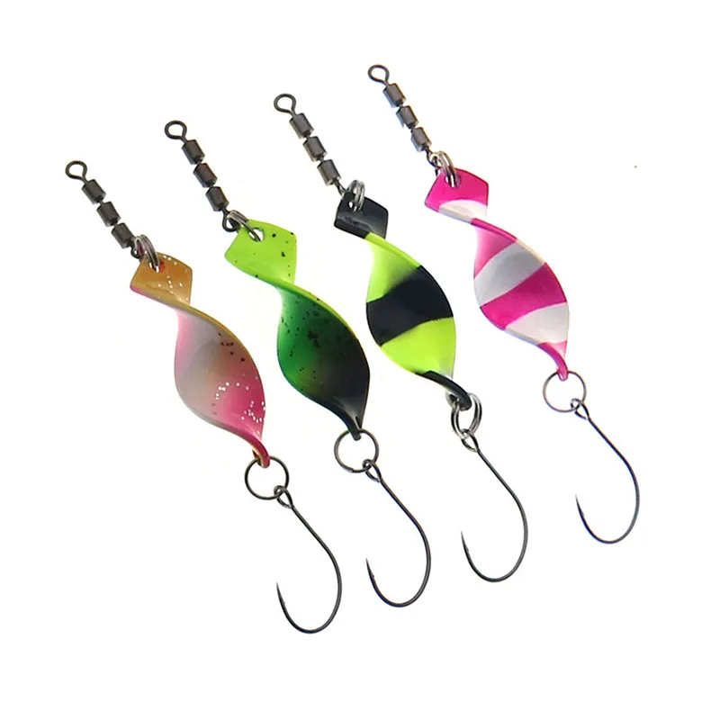 Twisted Metal Trout Fishing Spoon Lures Jigging Baits 2.8g 4g Artificial Spinner Hard Baits For Trout Bass