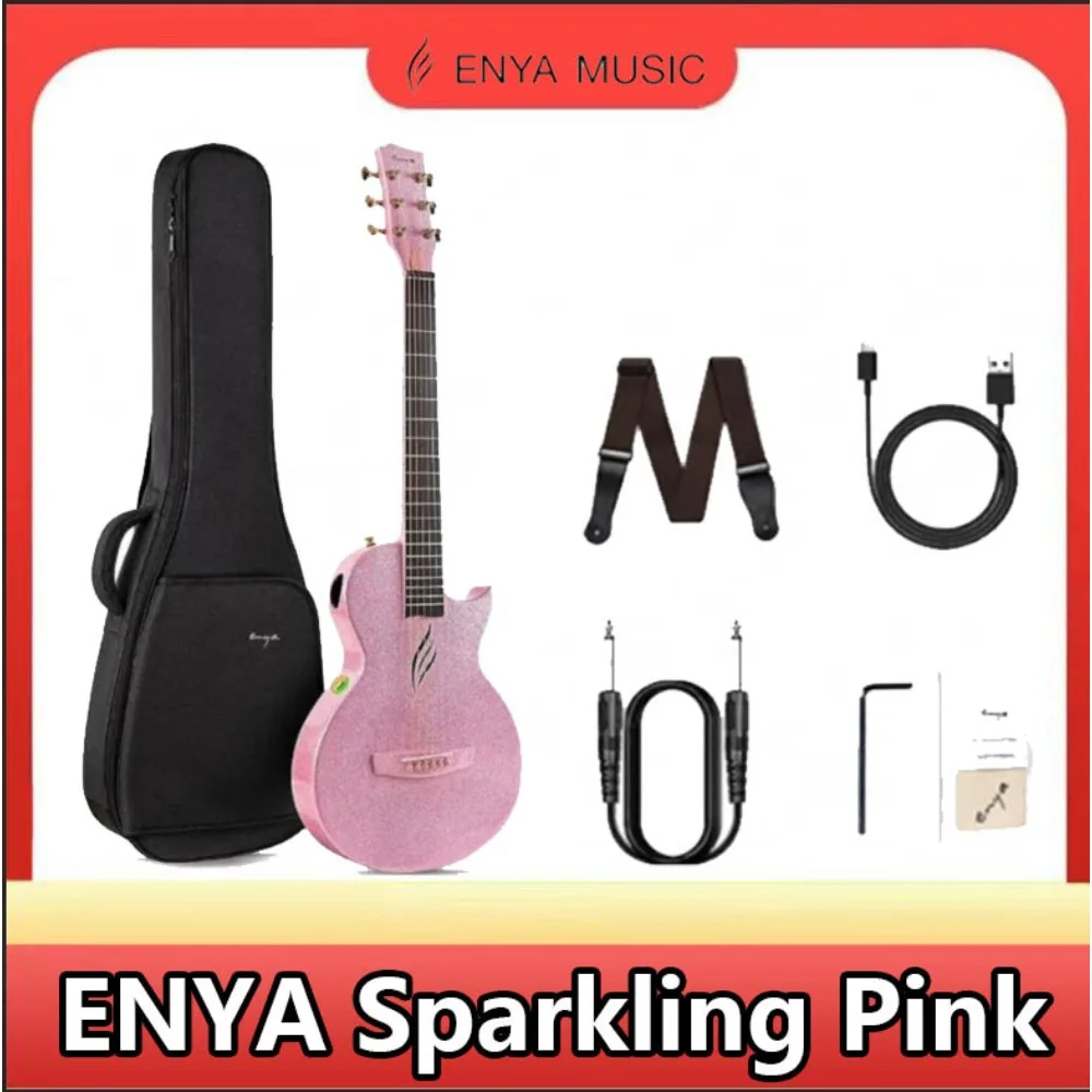 

Enya NOVA GO SP1 Electric Guitar Smart Carbon Fiber Acoustic 35 Inch with Pickup, Case, Strap, Cable Travel Guitarra Violão