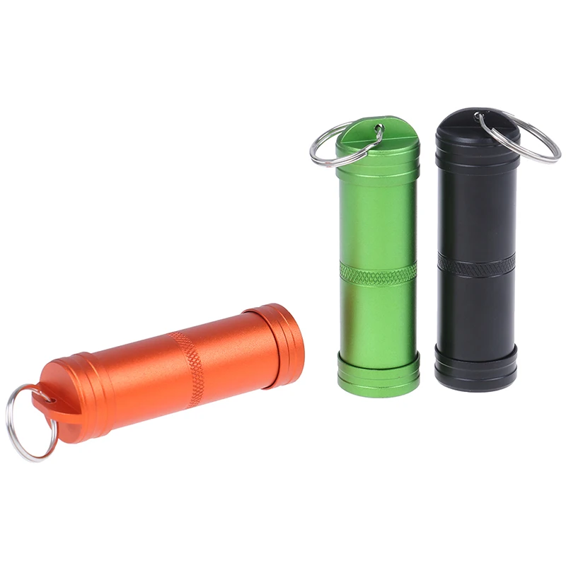 1PC Aluminum Alloy Mini Pill Container Bottle Portable Outdoor EDC Single Chamber Capsule Holder Waterproof Medicine Case Box