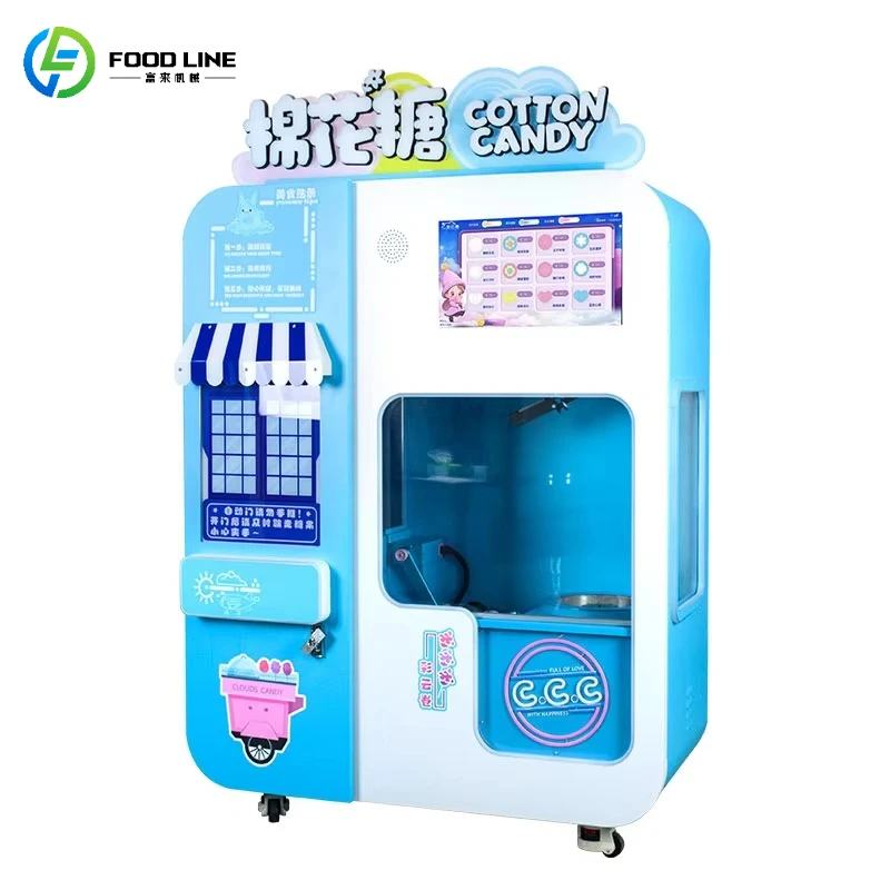 Mini Automatic Cotton Candy Machine with Sugar Floss Vending Option Low Price Product Compact commercial cotton candy floss