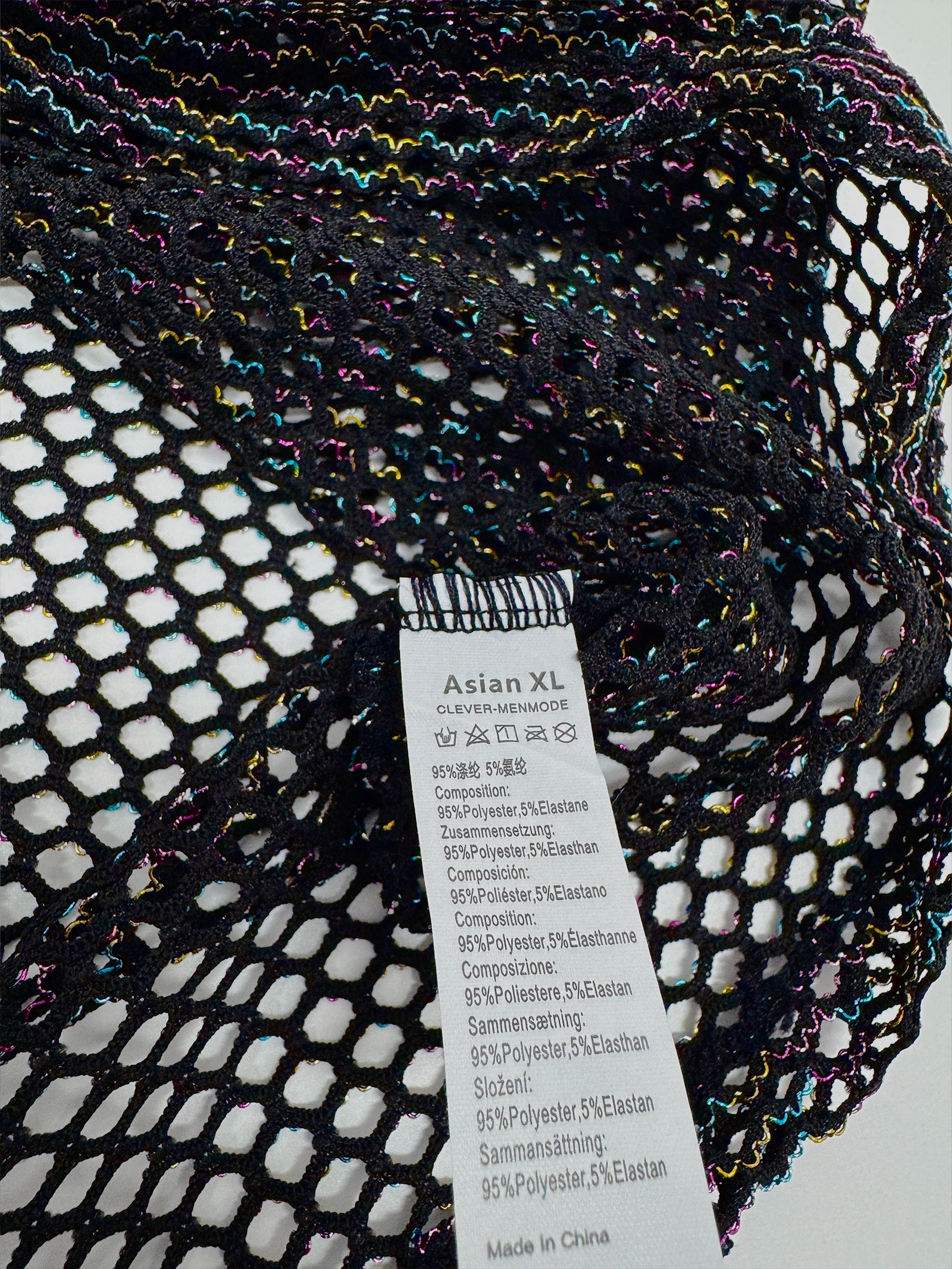 Herren Sommer Casual Mesh Netz Tanktop Racerback Ärmelloses Shirt Muskel-Sportweste Bunte Linien Glänzend Transparent Party Alltagskleidung – Detail 21