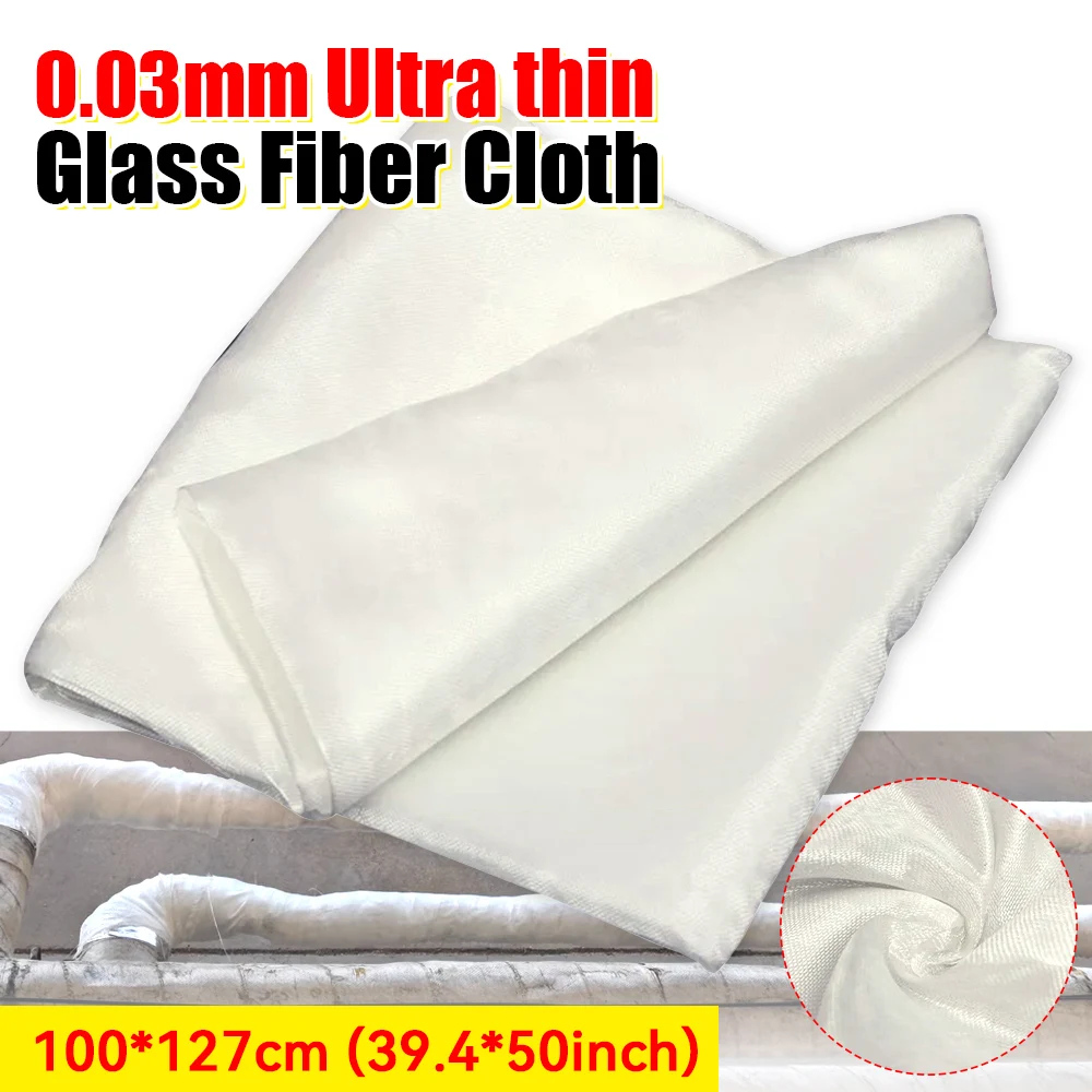 100x127cm Glassfiber Fabric Flame Retardant Ultra Thin Fiberglass Cloth High Temperature Resistance Fireproof Reinforce Cloth