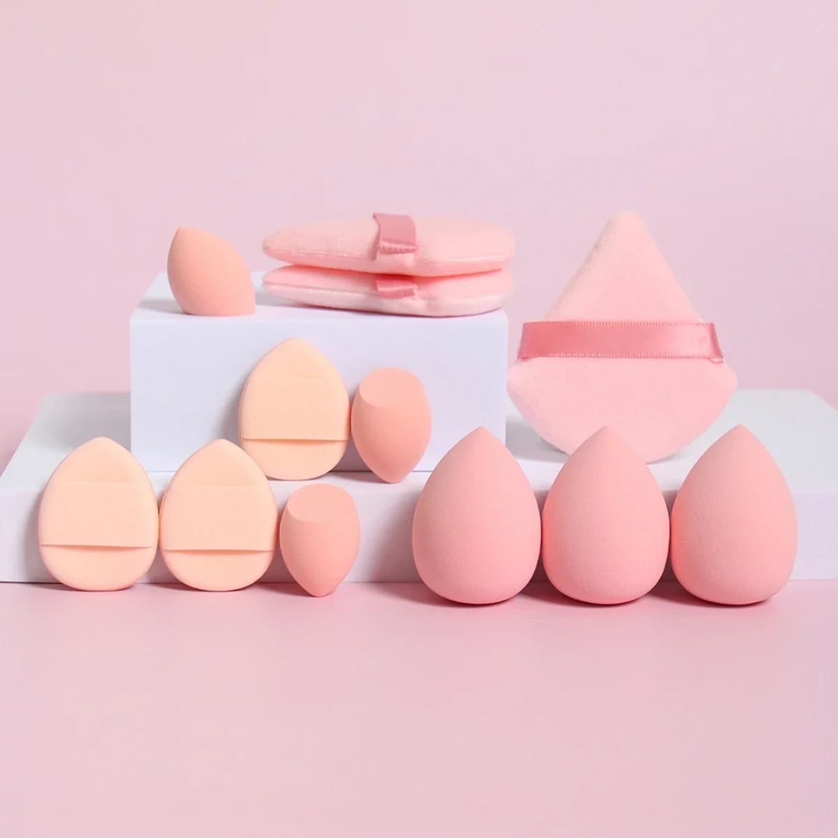 12-Piece All-Purpose Makeup Sponge Set, Made of 3 Loose Powder Puffs, 3 Mini Air Cushion Puffs, 3 Beauty Eggs and 3 Mini Beauty image 6