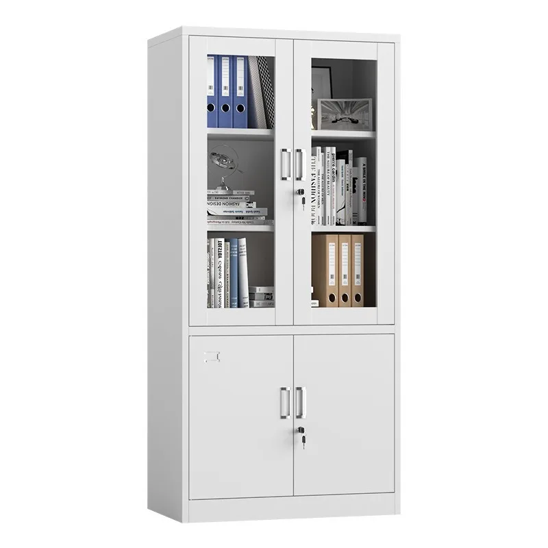 Lockable steel filing cabinets with drawers, office lockers for financial credentials and files, metal base cabinets