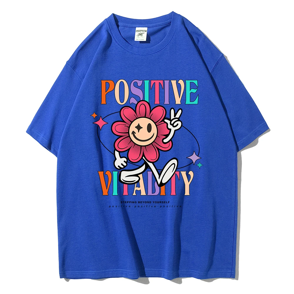 Positive Vitality, Born Towards The Sun Female Tshirt Street Hip Hop Short Sleeve Cool Casual Clothes Breathable Sweat Tees