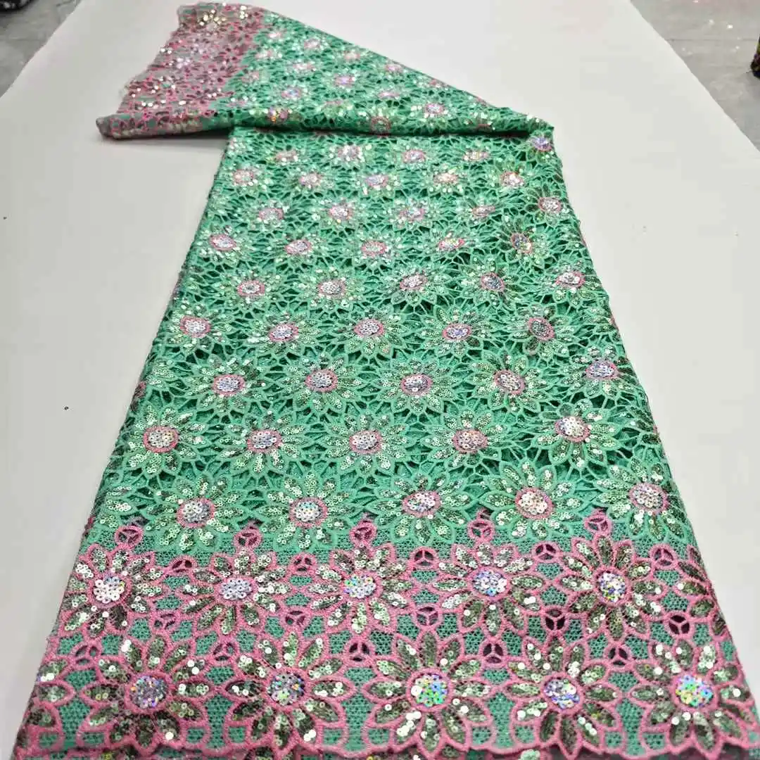 أحدث النيجيري للذوبان في الماء الدانتيل الترتر النسيج 2025 جودة عالية أنيقة الحبل الأفريقي جبر أقمشة الدانتيل لفستان الزفاف