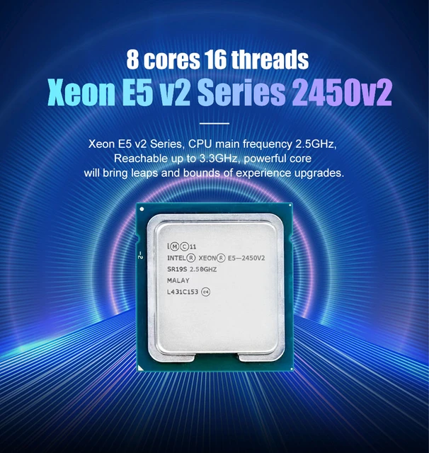 Used Intel Xeon E5 2450V2 E5 2450 V2 2.5GHz 8-Core 16-Thread CPU Processor  20M 95W LGA 1356