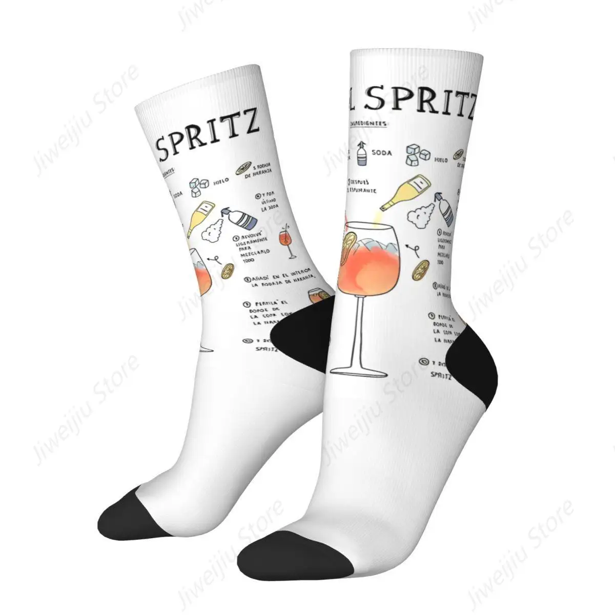 Winter Warm Funny Women Men Aperols Spritz Italy Cocktail Socks Non-slip Sports Socks